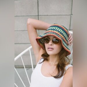 Brixton Essex Raffia Bucket Hat - Multi